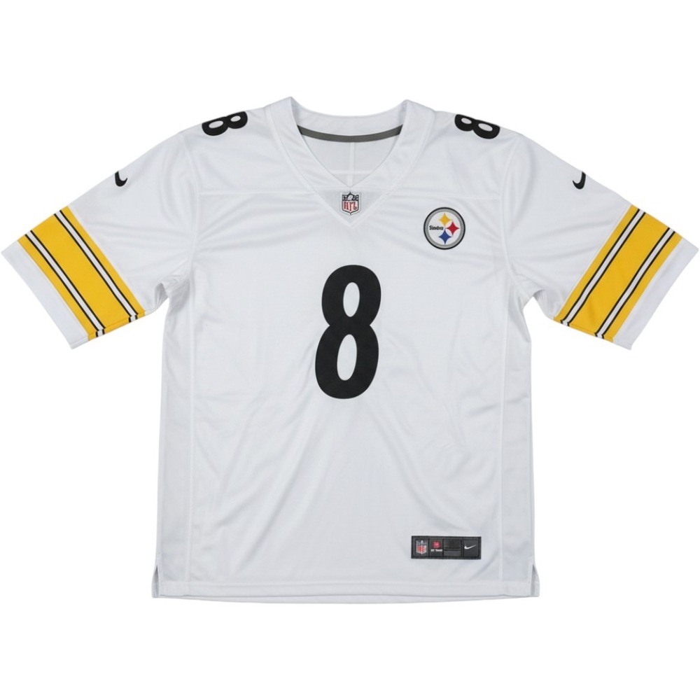 Nike Pittsburgh Steelers Kenny Pickett 8 Away Jersey White Mens Large NFL